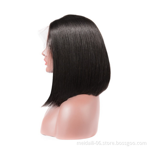 Kinky Straight Front Lace Wig Kinky Straight Human Hair Wigs Hair Brazilian 8 to 30 Inch 100% Human Wigs